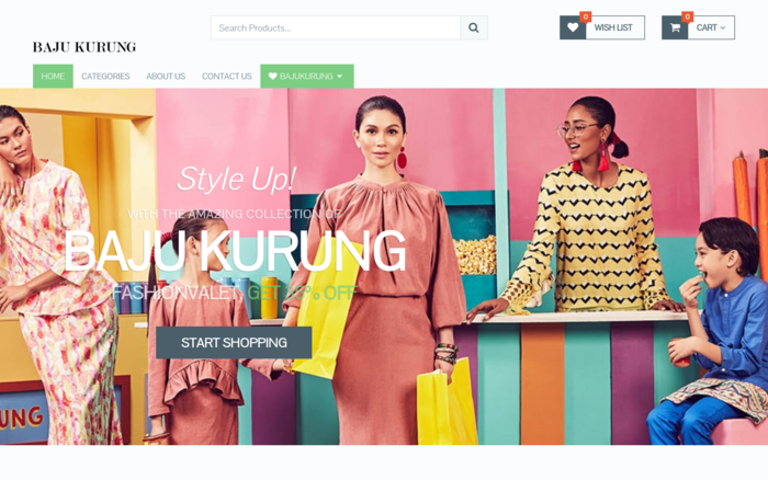 eCommerce Affiliate Website For Baju Kurung